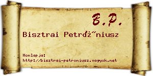 Bisztrai Petróniusz névjegykártya